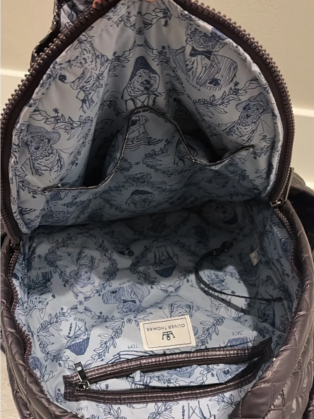 Oliver ThomasQuilted Puffer Tennis 24/7 Backpack in deep purple
